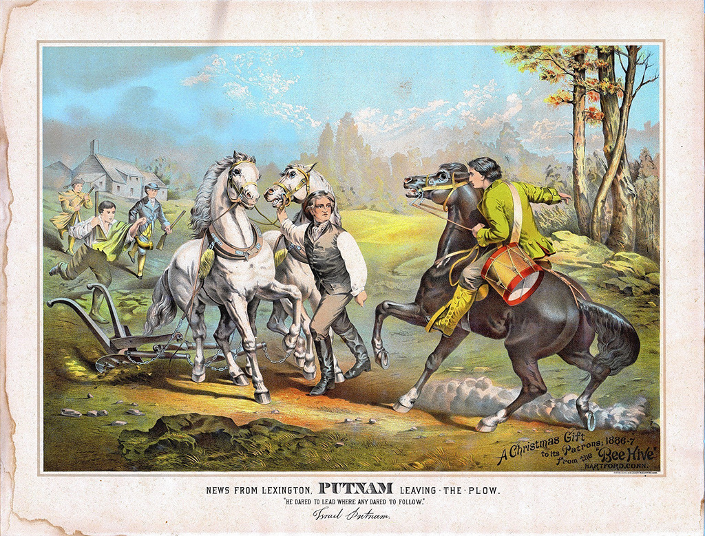 Woodcut illustration of Israel Putnam